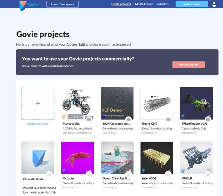 Govie Projekte Übersicht